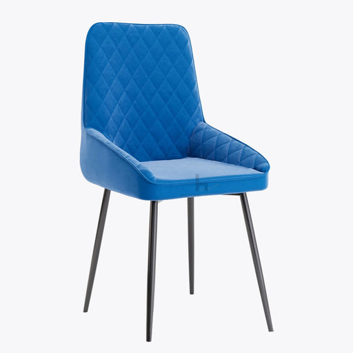 Jarrow Blue Velvet Dining Chair Accent Chair With Black Metal Legs