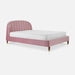 Hera Fabric Bed Frame Double Plush Velvet Bed, Pink