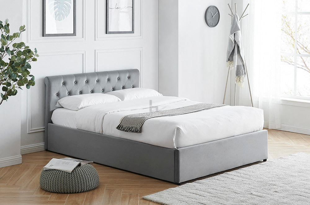 Perez Fabric Ottoman Bed Frame, Double
