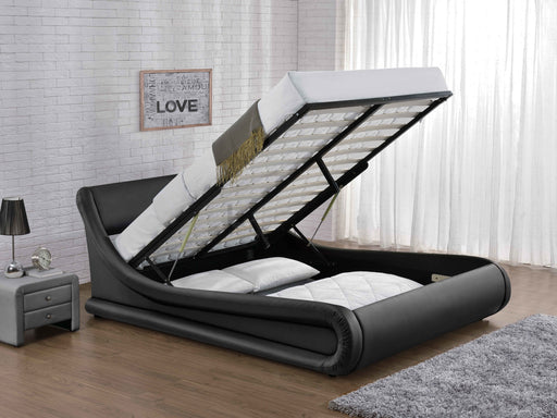 Galaxy Double Ottoman Bed, Black