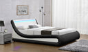 Galaxy Ottoman King Bed Frame with LED and Storage, Black & White