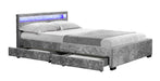 Comet Velvet Double Bed Under Bed Storage, Silver