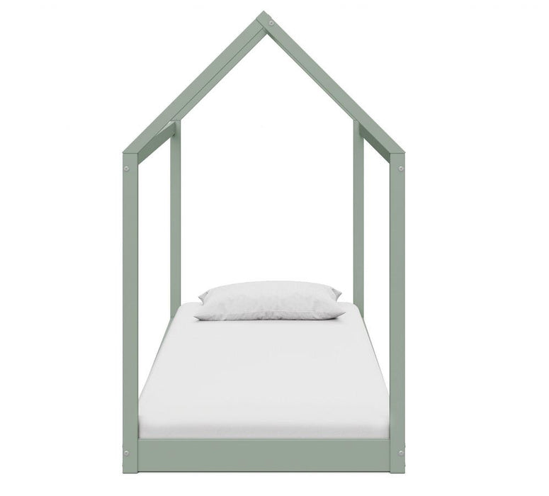 Taylor Kids Wooden Bed Single House, Pastel Green