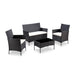 Rattan Garden Furniture Set Conservatory Patio Outdoor Table Chairs Sofa, Black