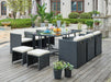 Rattan Garden Furniture Outdoor 11 Piece Cube Set Conservatory Patio Dining, Black