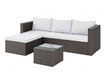 3 Seat L-Shaped Rattan Sofa Set - Outdoor Garden Furniture, Grey
