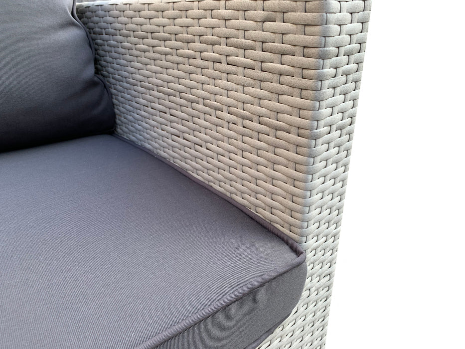 Corner Rattan Sofa Set Outdoor Garden Furniture, Light Grey