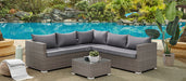 Corner Rattan Sofa Set Outdoor Garden Furniture, Grey