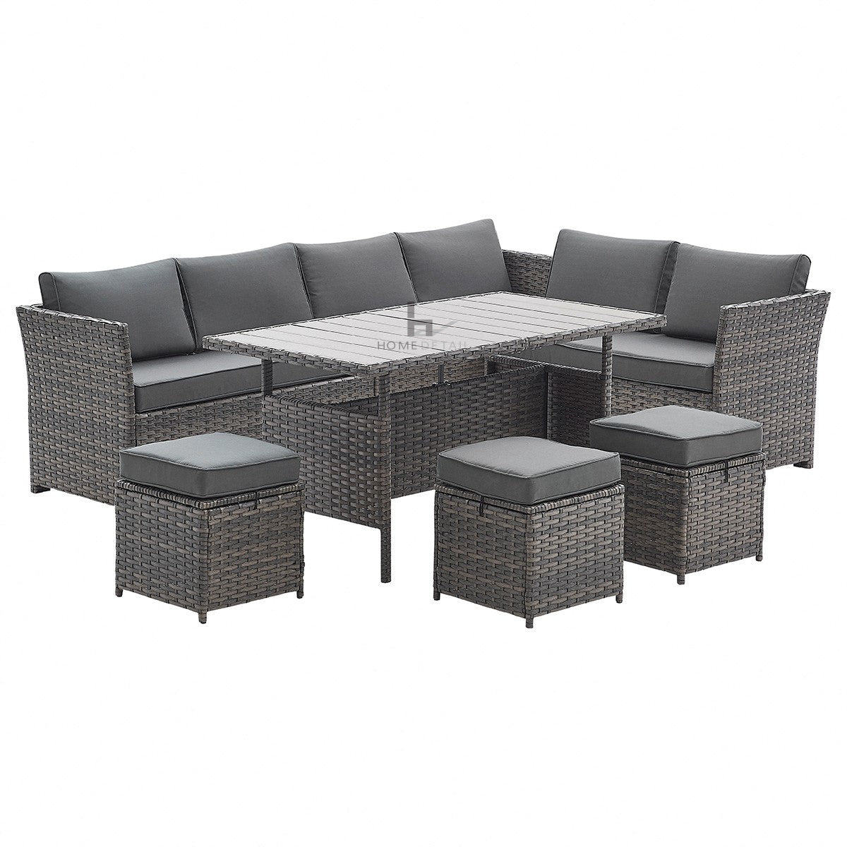 Homebase matara rattan corner sofa discount dining garden furniture set in grey