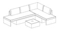 Adjustable L Shape Garden Furniture Sofa Set in Grey Rattan