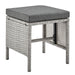 Garden Dining Set in Grey with Footstools