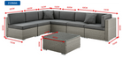 7 Piece Modular Rattan Sofa Garden Lounge Set , Black