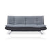Fabric Sofa Bed 2 Seater Duo Contrast Fabric Chrome Legs Sofabed Recliner, Grey & Charcoal Fabric