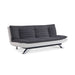 Fabric Sofa Bed 2 Seater Duo Contrast Fabric Chrome Legs Sofabed Recliner, Charcoal & White Faux Leather