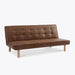 Three Seater Sofa Bed Brown Air Leather Modern & Comfortable Design New