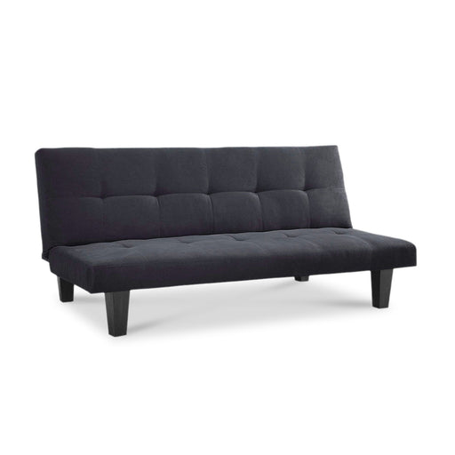 Fabric 3 Seater Sofa Bed Faux Suede Fabric, Black