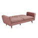 Velvet Fabric Sofa Bed 3 Seater Padded Suite Click Clack Luxury Recliner Sofabed, Smoky Rose