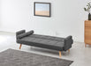 Sarnia 3 Seater Sofa Bed Fabric Padded Sofabed With 2 Cushions, Charcoal