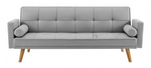Sarnia 3 Seater Sofa Bed Fabric Padded Sofabed With 2 Cushions, Grey