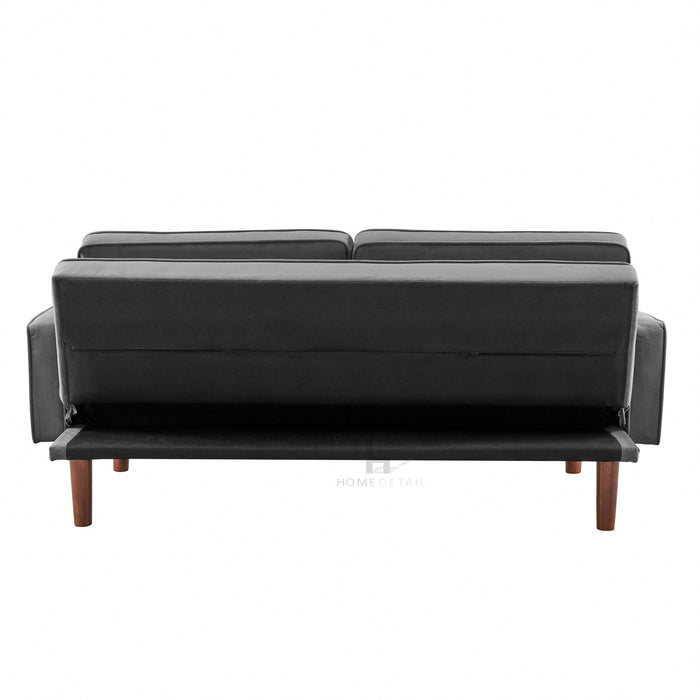 Sutton Velvet Sofa bed with Wooden legs, Velvet Grey