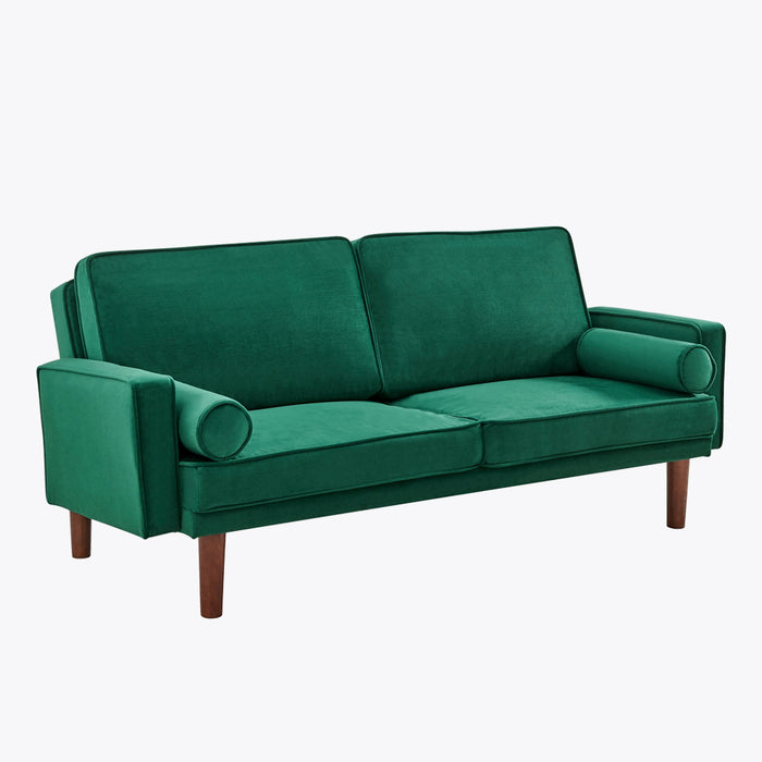 Sutton Velvet Sofa bed with Wooden legs, Velvet Green
