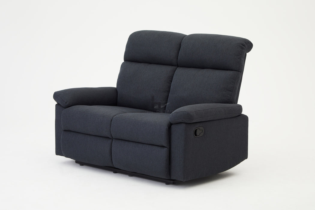 Brody Sofa Suite 2 Seater Manual Recliner Dark Grey Padded Fabric