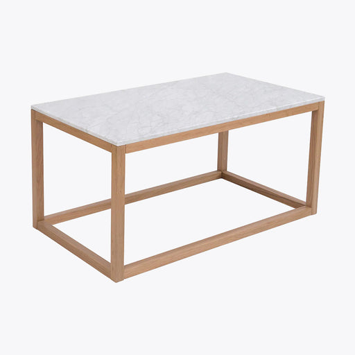 Harlow Coffee Table Oak-White Marble Top