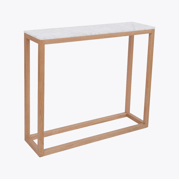 Harlow Console Table Oak-White Marble Top