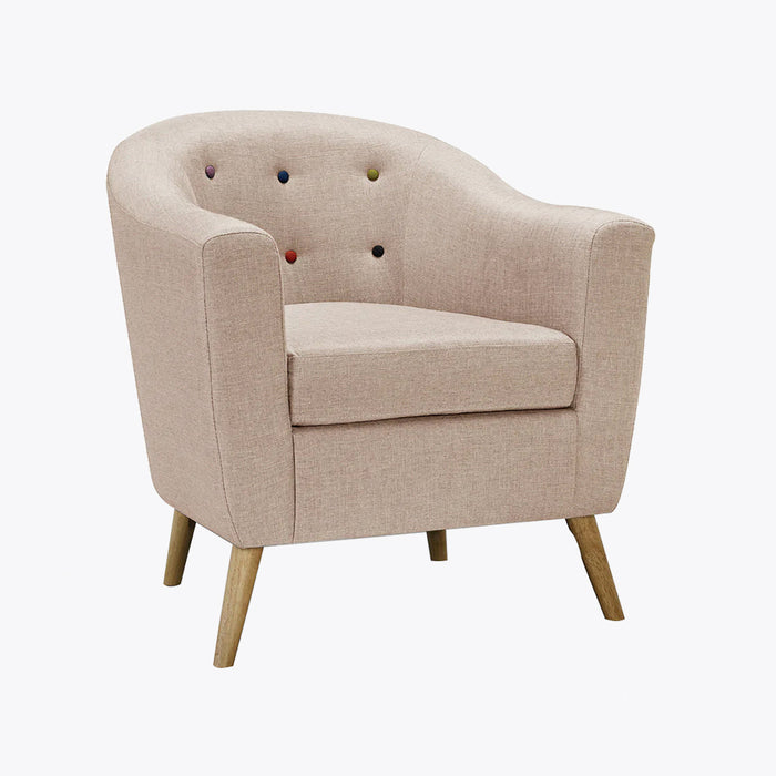 Hudson Chair With Buttons Beige