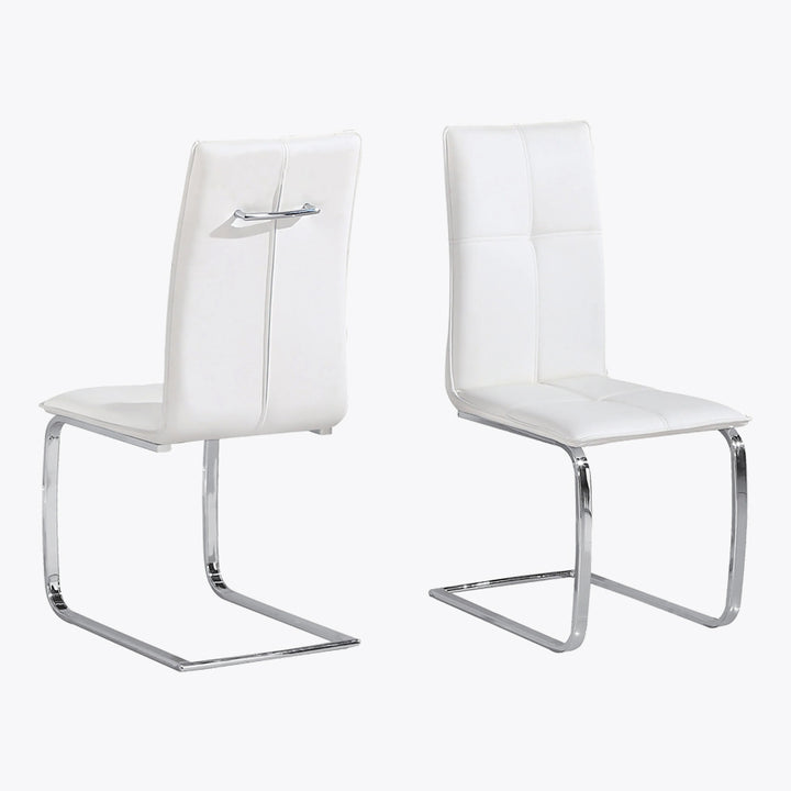 White Faux Leather Dining Chairs