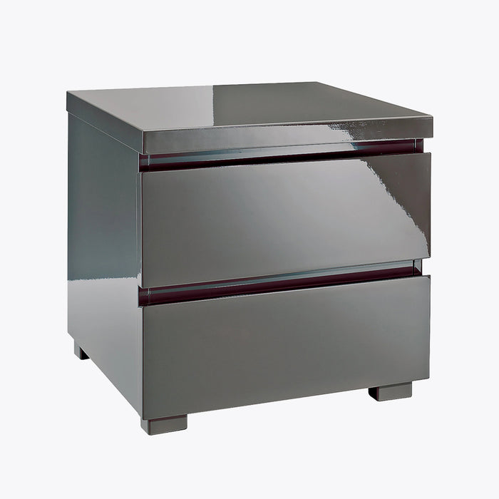 Puro 2 Drawer Bedside Charcoal