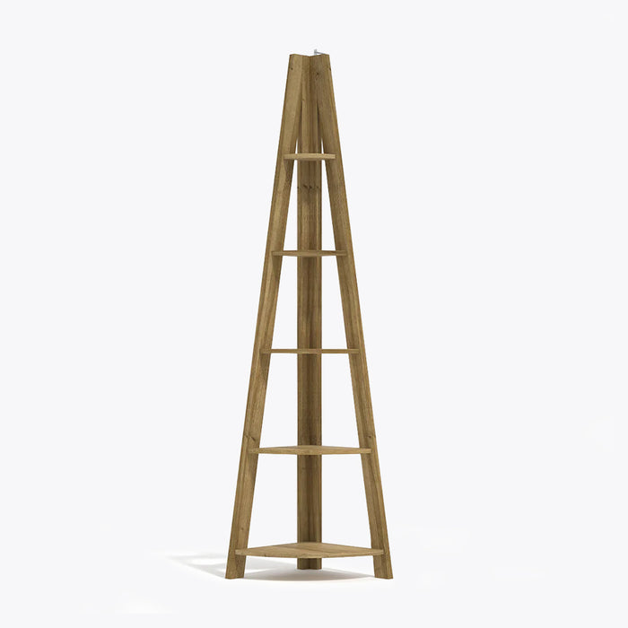 Tiva Corner Ladder Shelving Oak