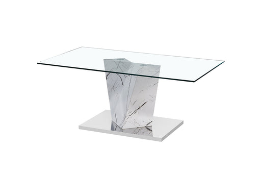 Alpha Coffee Table White Marble Effect Base