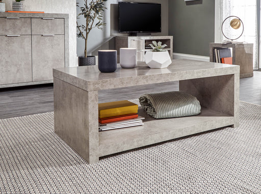 Bloc Coffee Table With Shelf Concrete