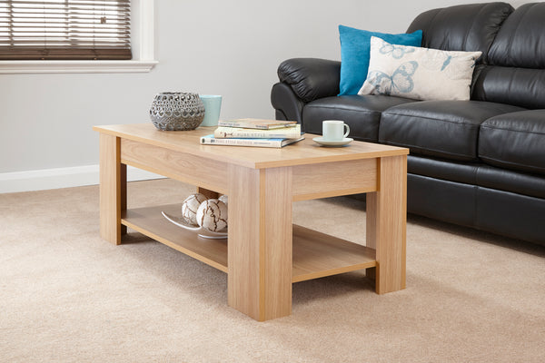 Lift up deals coffee table oak