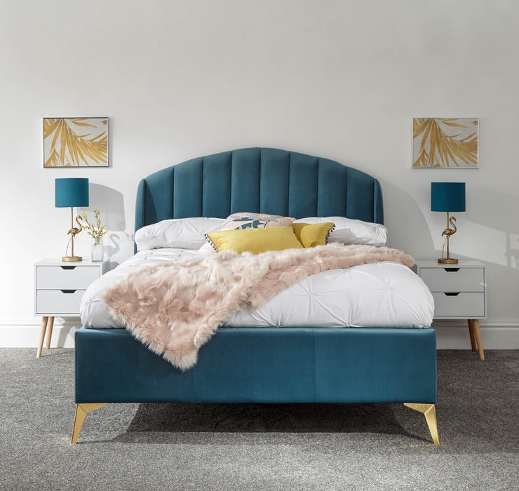 Pettine 135Cm End Lift Ottoman Bed Teal