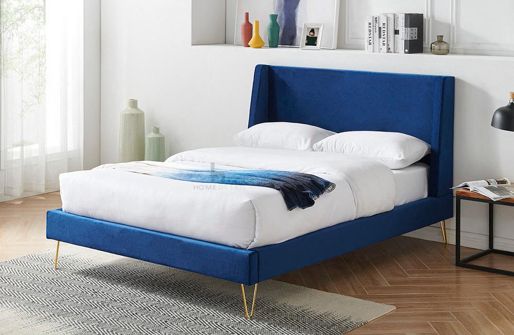 Athena Fabric Bed Frame - Double Plush Velvet Bed