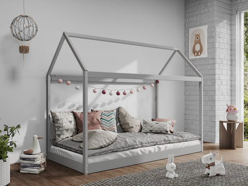 Taylor Kids Wooden Bed Single House , Grey