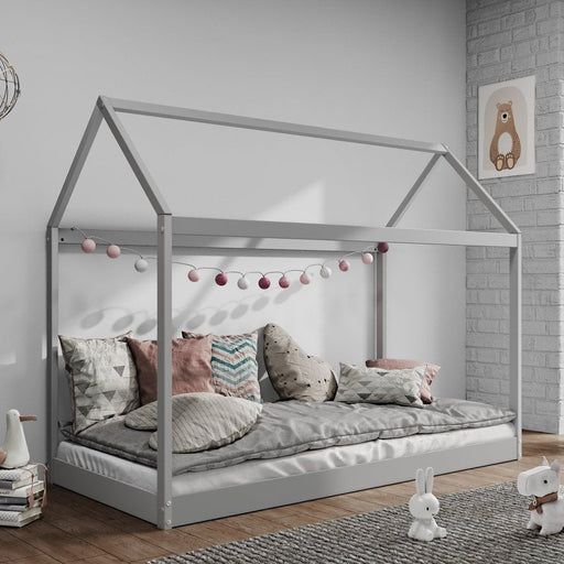 Taylor Kids Wooden Bed Single House , Grey