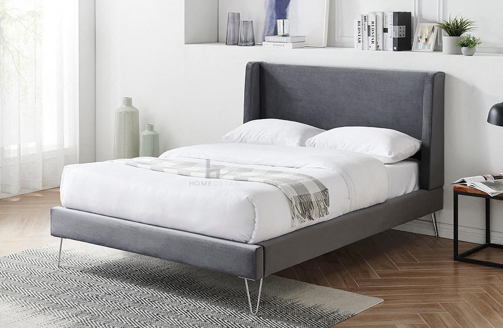 Athena Fabric Bed Frame - Double Plush Velvet Bed