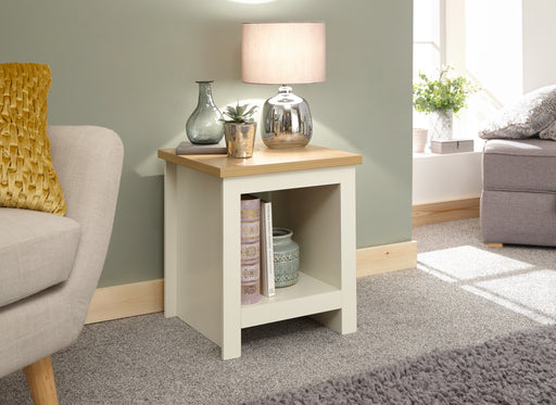 Lancaster Side Table With Shelf Cream