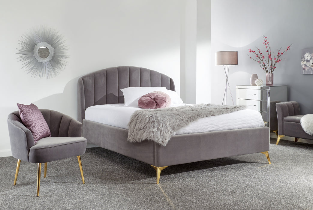 Pettine 150Cm End Lift Ottoman Bed Grey