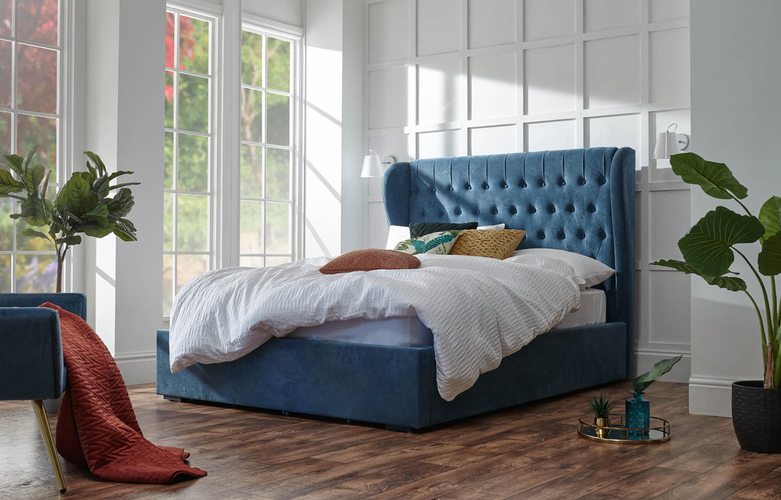 Dakota 135Cm Ottoman Bed With Solid Base Teal