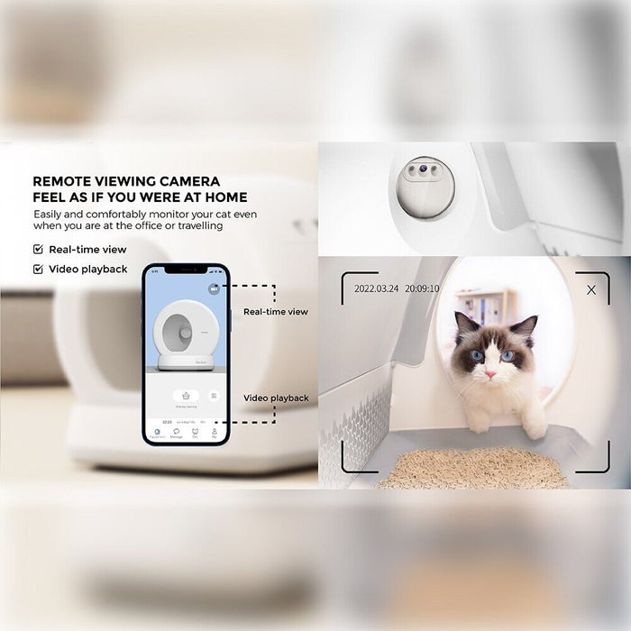 AirRobo Automatic Self Cleaning Cat Litter Tray Box White