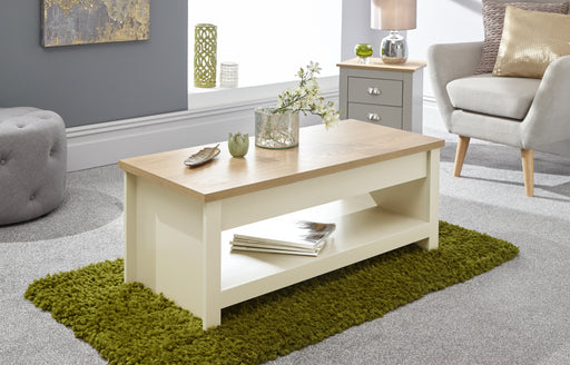 Lancaster Lift Up Coffee Table Cream