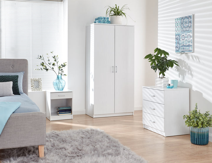 wardrobe with bedside table